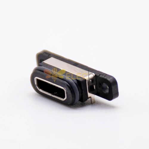 Conector MICRO USB à prova d\'água IPX8 SMT B tipo 5 pinos com furos