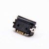 MICRO USB母座防水5芯B型不带耳朵前插后贴IPx8板上型底部有插脚电流3A