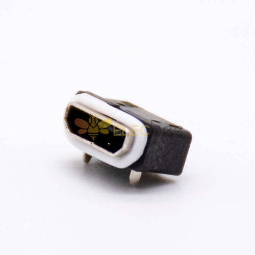 USB MICRO母座b型F防水5芯金属头露出1.5mm带防水胶圈IP66板上型母座