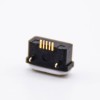 USB MICRO母座b型F防水5芯金属头露出1.5mm带防水胶圈IP66板上型母座