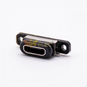 IPX8级防水MICRO USB母座B型5芯带防水胶圈板上型全贴板