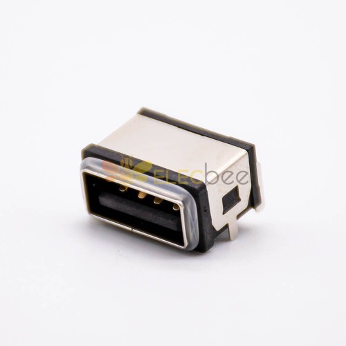 موصل USB مقاوم للماء أنثى 4P مقبس IPX8 نوع A SMT 90 درجة