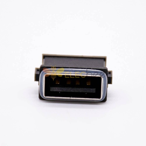 Enchufe hembra USB a prueba de agua 4 pines IPX8 tipo A tipo compensado recto con anillo a prueba de agua