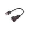 防水 USB 2.0 Type A 成型直式公转母带线插头带螺纹 线长50cm