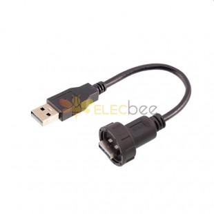 Waterproof USB 2.0 Type A Male to Male Overmolded with Cable 50cm