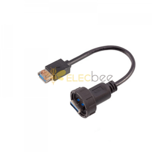 USB 3.0 à prova d'água fêmea para macho sobremoldado com cabo de extensão de plugue à prova d'água 50 cm