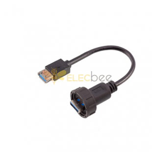 Prise de câble USB3.0 étanche mâle à femelle avec filetage 13/16, longueur de câble 50cm