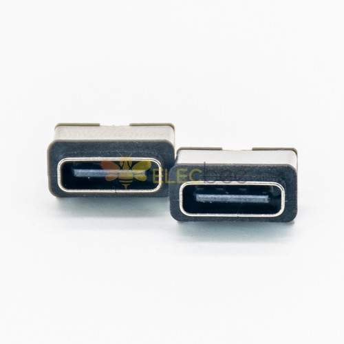 Conector à prova d\'água USB C 6 pinos IPX8 fêmea com anel à prova d\'água