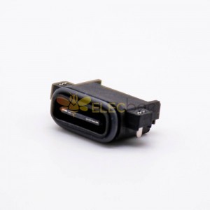 Waterproof Type C USB Socket Connector IPX8 Offset Type Female 16-Pin