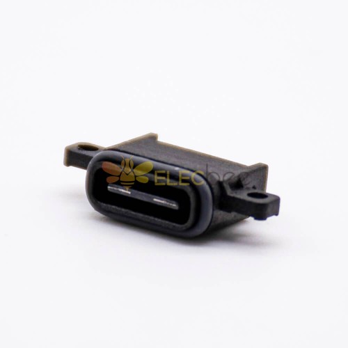 Conector USB tipo C à prova d\'água Offset Tipo IPX8 16P com anel à prova d\'água