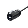 LP24型USB2.0套裝 插頭插座帶線0.5米 面板安裝 IP67 250V