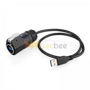 USB 3.0 ケーブル アセンブリ プラグの防水コネクター 0.5 メートル IP67 250V LP24-USB