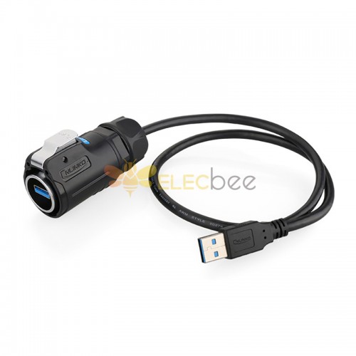 USB 3.0插头带线0.5米9芯 面板安装 IP67 250V LP24型