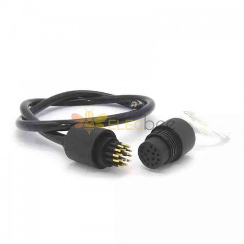 IP69 Underwater Cable Connector 16 Pin Single-End 1M Male Plug Female Socket for ROV