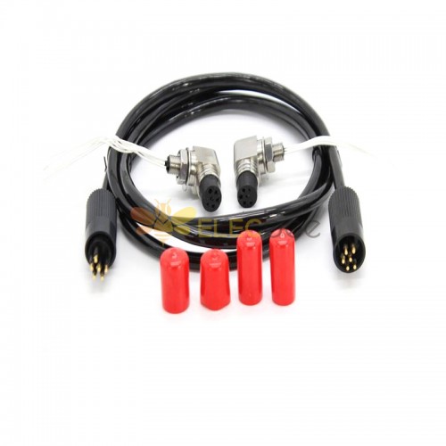 IP69 Unterwasser-Elektrokabelanschluss IP69K 6-poliger Stecker auf Stecker mit 2 Buchsen, Kabel 1 m