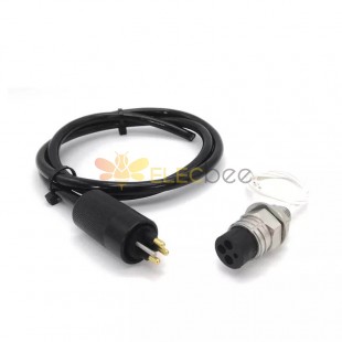 IP69k 3 Pin Drone Cable Watertight Connector HOV ROV UUV IP69K 3Pin Male Plug and Female Socket Cable 1M