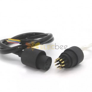 Pluggable Wet 10Pin Micro Subsea Connectors IP69K 10Pin Female Plug and Male Socket Cable 1M