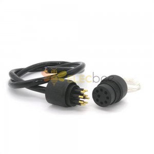 Pluggable wet  IL8F BH8M subsea robot 8 pin connector rov docking receptacle cable length 1 meter