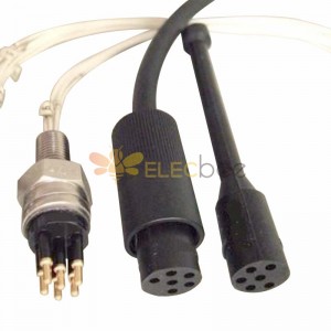 Seacon sualtı konnektörleri 6pin erkek ve dişi konnektör IP69K kablo uzunluğu 1 metre