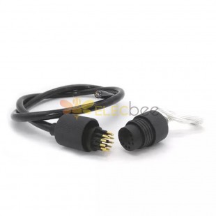 Underwater compatible IP69k marine 12pin male cable&female bulkhead subsea connector IP69k length 1meter