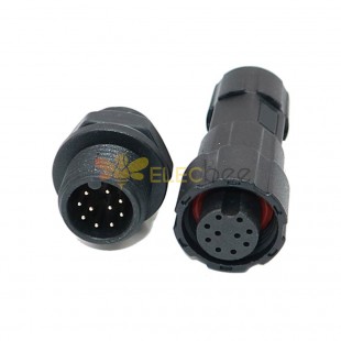 M16 10-Pin Waterproof Aviation Connector With Led Connection, Back Mount Solder Type