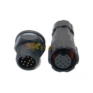 M16 11-Pin Waterproof Aviation Connector With Led Connection, Front-Lock Soler Type