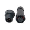 M16 12-Pin Waterproof Aviation Connector With Led Connection, Front-Lock Soler Type