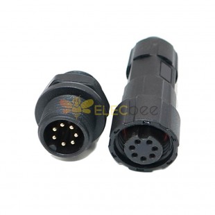 M16 7-Pin Waterproof Aviation Connector With Led Connection Back Mount Solder Type