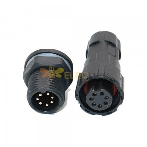M16 7-Pin Waterproof Aviation Connector With Led Connection, Front-Lock Soler Type