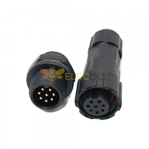 M16 8-Pin Waterproof Aviation Connector With Led Connection, Back Mount Solder Type