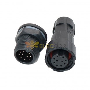 M16 Front-Mounted Waterproof 10-Pin Aviation Connector For Led Lights, 15A