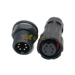 M16 Front-Mounted Waterproof 6-Pin Aviation Connector For Led Lights, 15A Solder Type