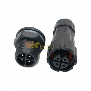 M16 Male-Female 4-Pin Front Nut Panel-Mount Waterproof Connector For Outdoor Communication