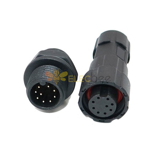 M16 Male-Female 9-Pin Panel-Mount Waterproof Connector For Outdoor Communication