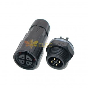 M16 Waterproof Connector Screw Type 4-Core Aviation Plug Screw Lock Line Front Mount Led Power Connector