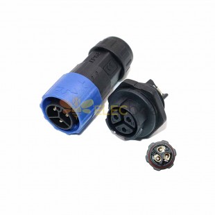 M19 3-Pin Male-Female Bayonet Power Connector Nylon Screw Type for Cable Rear-Mounted Security Equipment Box Plug