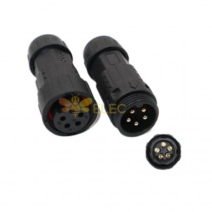 M19 5 Pin Waterproof Connector Male and Female Butt Welding Power Aviation Plug