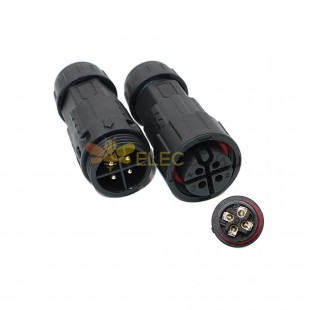 M19 Field Wireable Male And Female Butt-Joint Type 4-Core Wire And Cable Screw Lock Waterproof Connector
