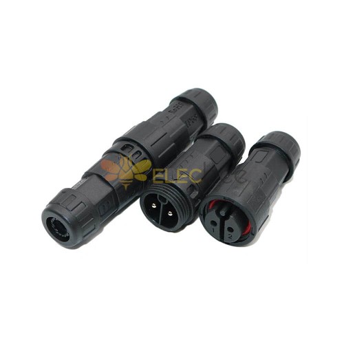 M19 LED-Stromanschluss, wasserdicht, 2-adrig, männlich und weiblich,  Schraubtyp für Kabel