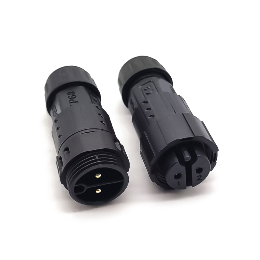M19 LED-Stromanschluss, wasserdicht, 2-adrig, männlich und weiblich, Schraubtyp für Kabel