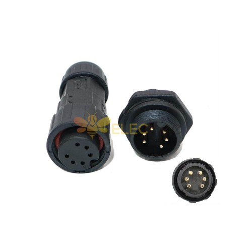 M19 Stecker und Buchse für Batterieladegerät, 6-poliger wasserdichter Stecker für die Rückmontage, LED-Lampe, Netzkabel