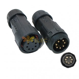 M19 Kablo 7 Çekirdekli Su Geçirmez Konnektör LED için Erkek ve Dişi Uç Tipi Lehim