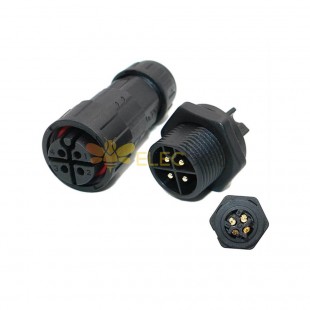 M19 Power Connector Male and Female Aviation Plug 4-Pin Front Mount Waterproof Connector