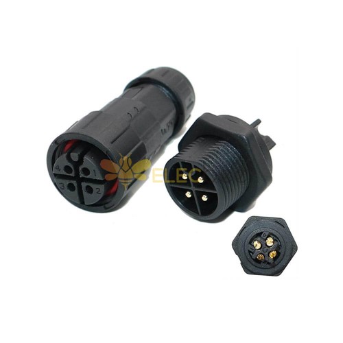 M19 Power Connector Male and Female Aviation Plug 4-Pin Front Mount Waterproof Connector