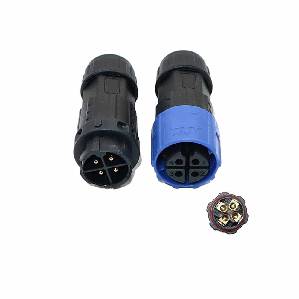 M19 Power Connector Waterproof Screw Type Male and Female Bayonet 4-Core Plant Light Power Quick Plug Connector Bayonet