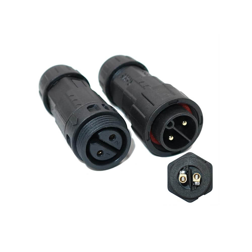 M19 Waterproof Aviation Plug Waterproof Butt Connector Screw Lock for Cable 2 Core IP68 Waterproof Connector