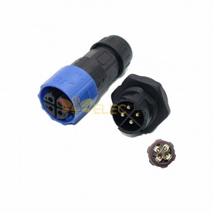 M19 Waterproof Connector 4-Core Plug and Socket Front Mount