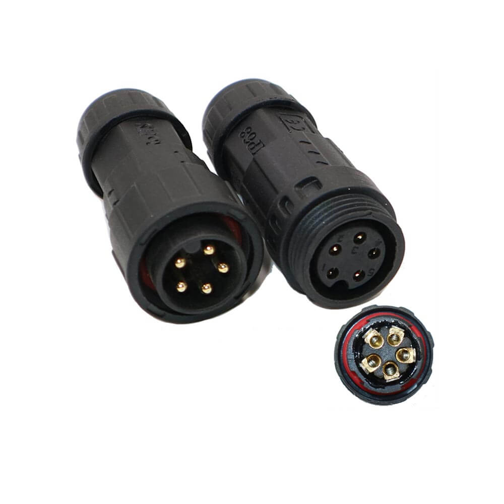 M19 Waterproof Connector 5-Pin Male And Female Aviation Plug Lock Screw Wire Type Signal Environment Monitoring Connector