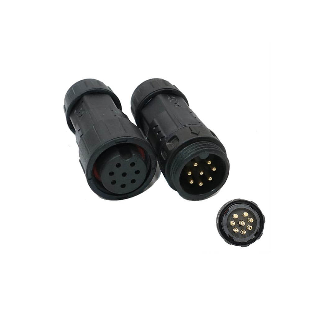 M19 Waterproof Connector 8-Core Solder Type Male and Female Aviation Plug Signal Water Environment Monitoring Connector