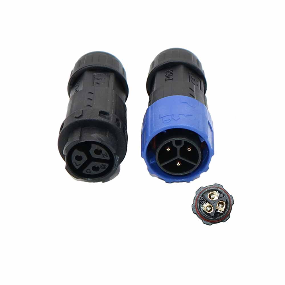 M19 Waterproof Connector Male and Female Butt 3-Pin Screw Type for Cable Plant Light Power Quick Plug Connector Bayonet